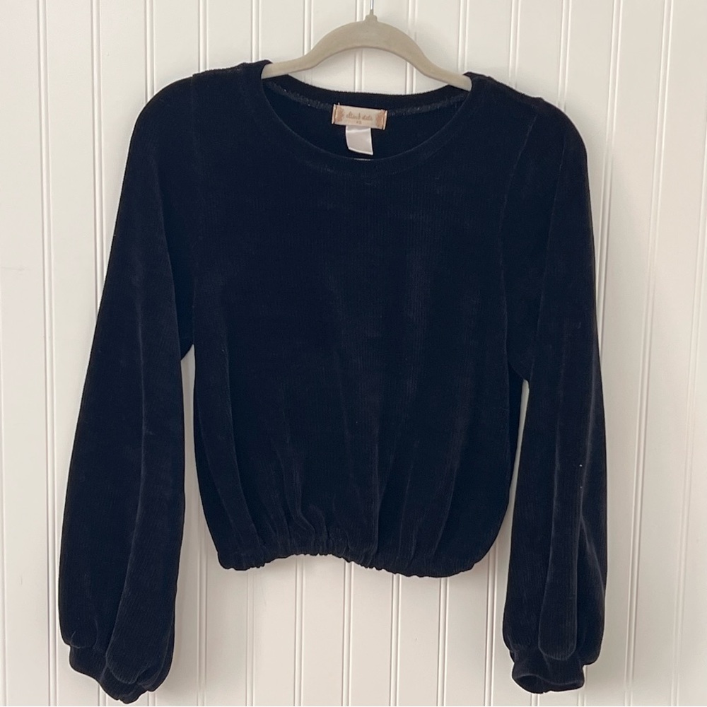 Altar'd State Black Velvet Sweatshirt